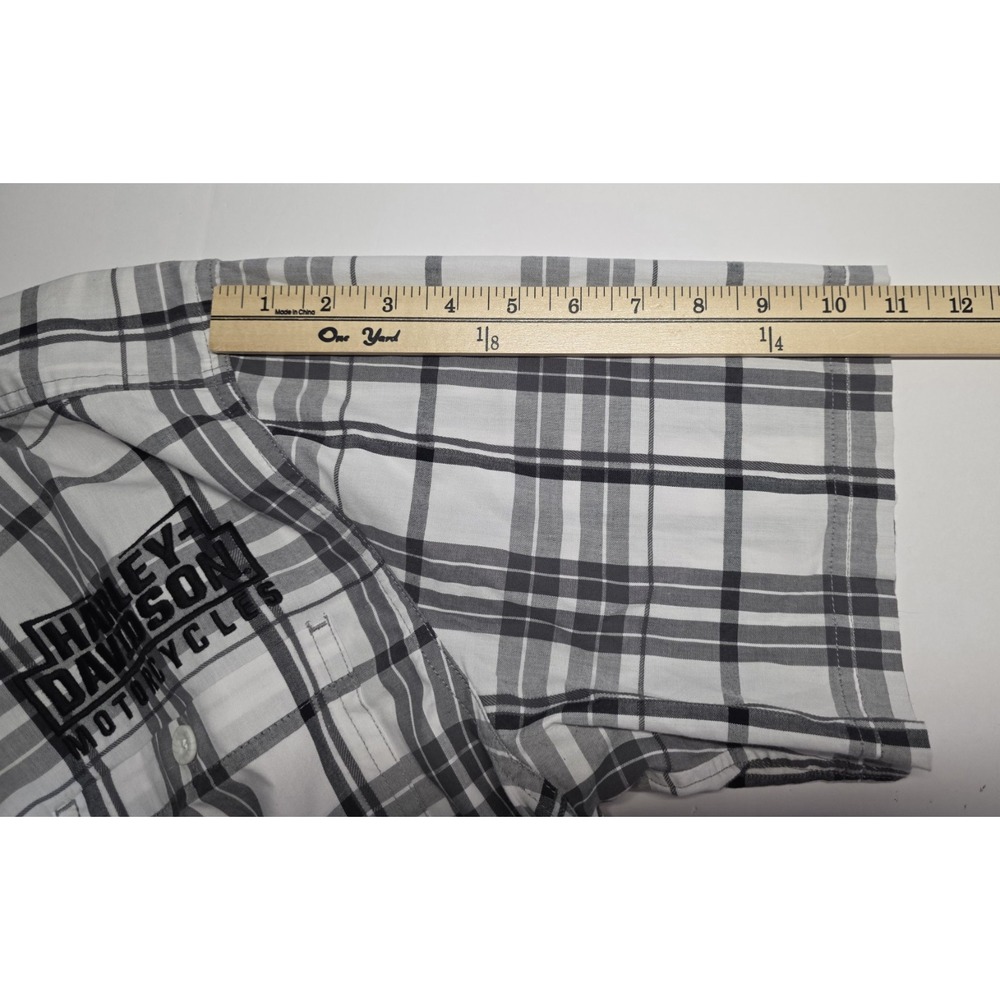 Harley Davidson Mens Size L Embroidered Short Sleeve Button Down Shirt‎ - Picture 10 of 12